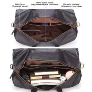 Leather Weekender Duffle Bag