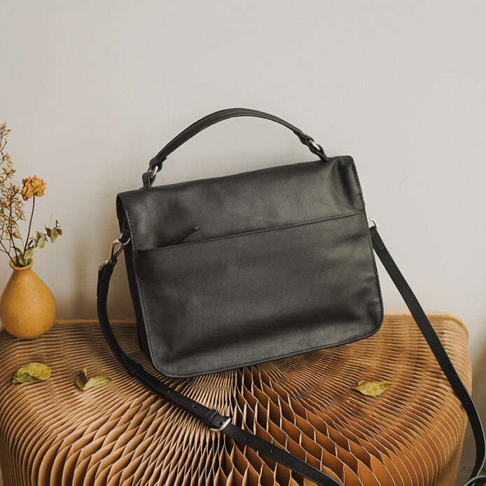 Bonded Leather Messenger Bag