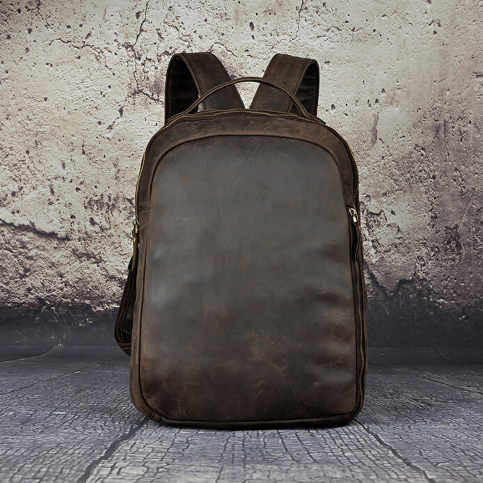 Men's Leather Laptop Backpack