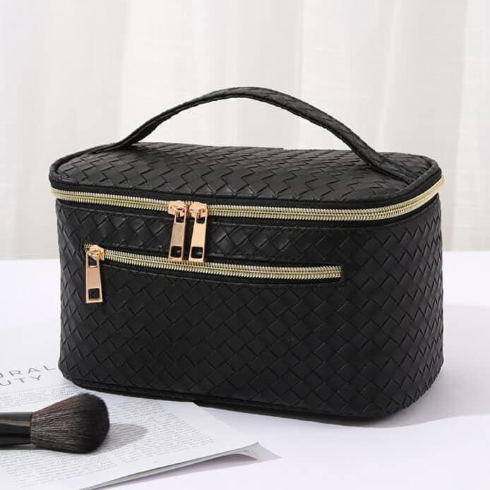 Styled Leather Travel Makup Bag - Image 5